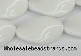 CTW99 15.5 inches 18*30mm twisted oval white agate gemstone beads