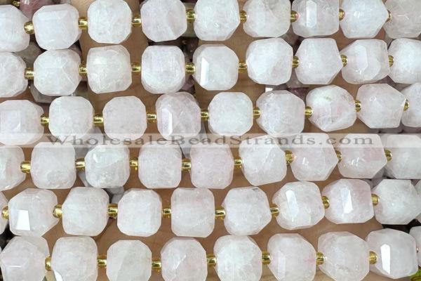 CUBE220 15 inches 10mm faceted cube rose beads wholesale