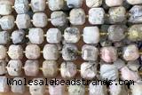 CUBE224 15 inches 10mm faceted cube pink opal beads wholesale