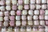 CUBE228 15 inches 10mm faceted cube pink wooden jasper beads wholesale