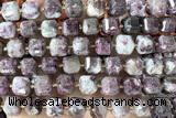 CUBE233 15 inches 10mm faceted cube tourmaline beads wholesale