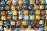CUBE240 15 inches 10mm faceted cube ocean agate beads wholesale