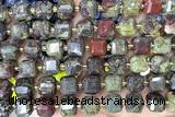CUBE249 15 inches 10mm faceted cube dragon blood jasper beads wholesale