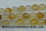 CYC102 15.5 inches 8mm round yellow crystal quartz beads