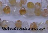 CYC135 Top drilled 7*7mm faceted teardrop yellow quartz beads