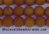 CYJ612 15.5 inches 8mm round matte yellow jade beads wholesale