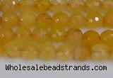 CYJ638 15.5 inches 4mm faceted round yellow jade beads wholesale