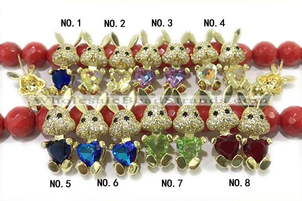 EARR63 12*26mm copper rabbit earrings mountain gold plated