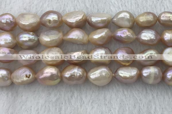 FWP306 15 inches 11mm - 12mm baroque purple freshwater pearl strands