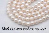 FWP483 14.5 inches 8mm - 9mm potato white freshwater pearl strands