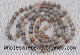 GMN108 Hand-knotted 6mm Botswana agate 108 beads mala necklaces