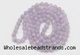 GMN122 Hand-knotted 6mm lavender amethyst 108 beads mala necklaces