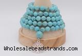 GMN1247 Hand-knotted 8mm, 10mm white howlite 108 beads mala necklaces with charm