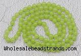 GMN15 Hand-knotted 8mm candy jade 108 beads mala necklaces