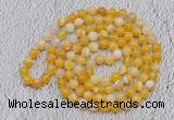 GMN415 Hand-knotted 8mm, 10mm yellow banded agate 108 beads mala necklaces