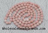GMN511 Hand-knotted 8mm, 10mm Chinese pink opal 108 beads mala necklaces