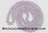 GMN520 Hand-knotted 8mm, 10mm lavender amethyst 108 beads mala necklaces