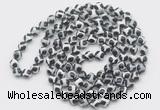 GMN528 Hand-knotted 8mm, 10mm faceted tibetan agate 108 beads mala necklaces