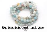 GMN7003 8mm amazonite 108 mala beads wrap bracelet necklace