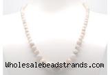 GMN7321 white crazy lace agate graduated beaded necklace & bracelet set