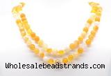 GMN8005 18 - 36 inches 8mm, 10mm yellow banded agate 54, 108 beads mala necklaces