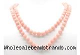 GMN8036 18 - 36 inches 8mm, 10mm Chinese pink opal 54, 108 beads mala necklaces