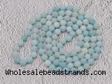 GMN924 Hand-knotted 8mm, 10mm matte amazonite 108 beads mala necklaces