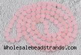GMN929 Hand-knotted 8mm, 10mm matte rose quartz 108 beads mala necklaces