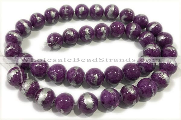 JADE529 15 inches 4mm round silvery jade gemstone beads