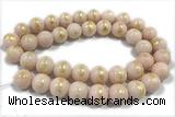 JADE569 15 inches 4mm round golden jade gemstone beads