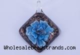 LP59 12*38*48mm diamond inner flower lampwork glass pendants