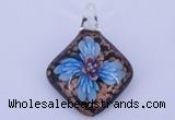 LP64 14*32*53mm diamond inner flower lampwork glass pendants