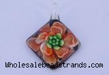 LP66 13*40*50mm diamond inner flower lampwork glass pendants