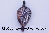 LP91 13*27*60mm leaf inner flower lampwork glass pendants