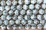 MIXE104 15 inches 10mm faceted sesame jasper gemstone beads