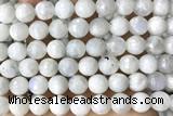 MOON22 14 inches 10mm faceted round white moonstone beads