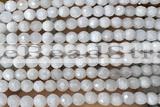 MOON25 15 inches 6mm faceted round natural white moonstone beads