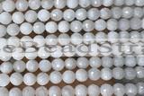 MOON26 15 inches 8mm faceted round natural white moonstone beads