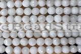 MOON27 15 inches 10mm faceted round natural white moonstone beads