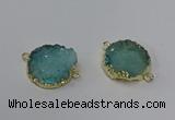 NGC1061 20*22mm freeform druzy agate connectors wholesale