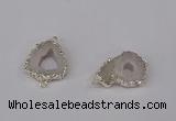 NGC1075 15*20mm - 30*35mm freeform druzy agate connectors wholesale