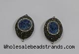 NGC1110 25*35mm oval druzy agate connectors wholesale