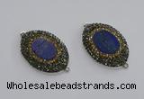 NGC1160 25*35mm oval lapis lazuli gemstone connectors wholesale