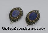 NGC1162 25*35mm freeform lapis lazuli gemstone connectors wholesale