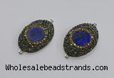 NGC1164 25*35mm oval lapis lazuli gemstone connectors wholesale