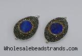 NGC1166 25*35mm freeform lapis lazuli gemstone connectors wholesale
