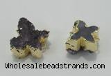 NGC121 20*25mm - 25*35mm butterfly druzy amethyst connectors