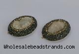 NGC1278 35*45mm oval druzy agate connectors wholesale
