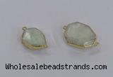 NGC1814 18*25mm - 25*30mm faceted freeform blue sponge quartz connectors