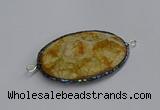 NGC1822 35*50mm oval agate gemstone connectors wholesale